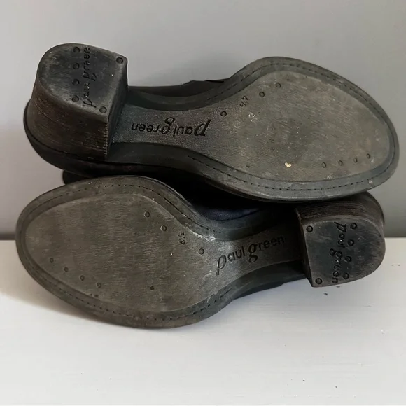 PAUL GREEN Black Leather Ankle Boots Size 7 Buttery Soft Leather EUC side zipper - Picture 9 of 12